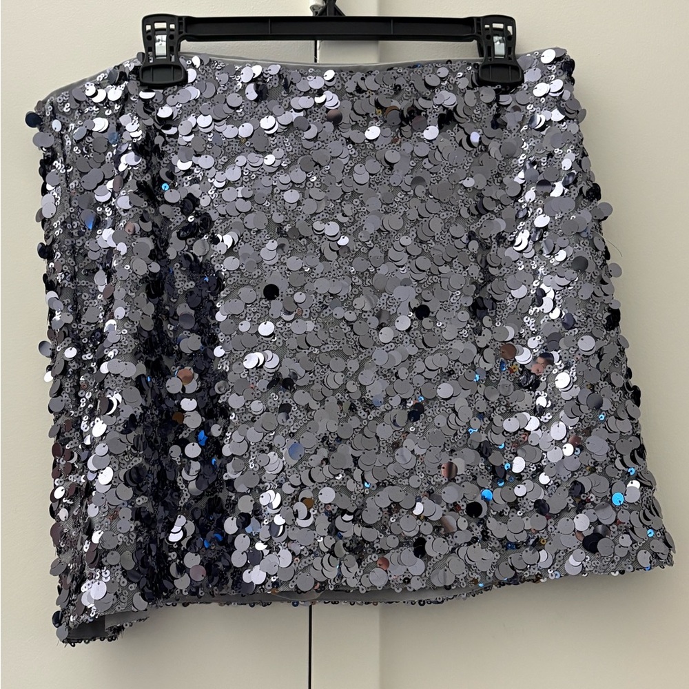 Abercrombie Sequin Mini Skirt/Short - Silver